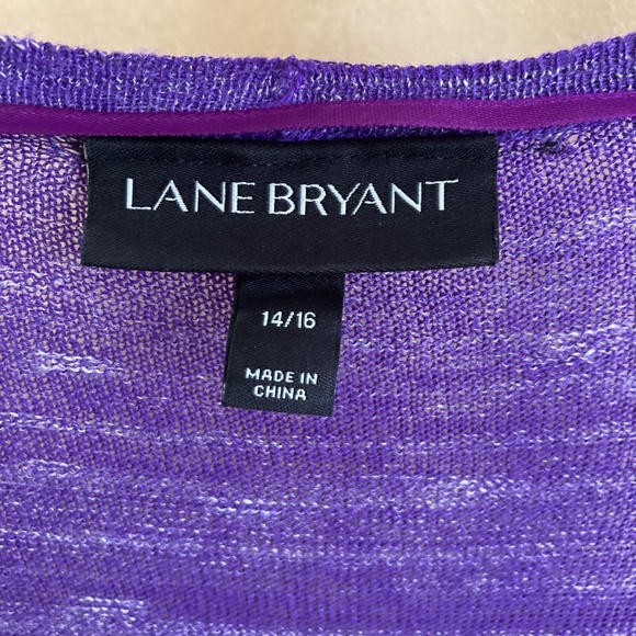 Lane Bryant Hi-Lo Cardigan Sweater, Purple, Size 14/16 - Picture 9 of 12